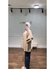 Beige Front-Tie Kimono