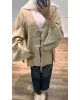 Beige Front-Tie Kimono