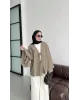 Beige Front-Tie Kimono