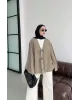 Beige Front-Tie Kimono