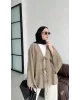 Beige Front-Tie Kimono