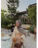 Beige  Layered Chiffon Set - بدون حزام