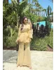 Beige  Layered Chiffon Set - بدون حزام