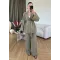 Two-Piece Set with Clip Detail - Olive Green