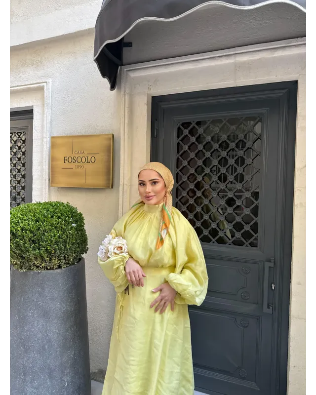 Elegant Eid Statement Skirt Set – Yellow