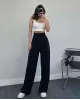 High Waist Palazzo Pants-Black