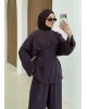 Premium Pleated Set –Dark Berry