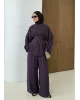 Premium Pleated Set –Dark Berry