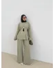 Waist-Detail Pants Set in Linen- Green almond Waist-Detail Pants Set in Linen- Green almond