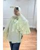 Light Mint Green Shirt with Ruffled Sleeves