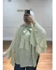 Light Mint Green Shirt with Ruffled Sleeves