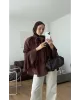 Brown Shirt with Ruffled Sleeves Brown Shirt with Ruffled Sleeves