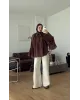 Brown Shirt with Ruffled Sleeves Brown Shirt with Ruffled Sleeves