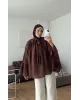 Brown Shirt with Ruffled Sleeves Brown Shirt with Ruffled Sleeves