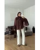 Brown Shirt with Ruffled Sleeves Brown Shirt with Ruffled Sleeves
