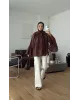 Brown Shirt with Ruffled Sleeves Brown Shirt with Ruffled Sleeves
