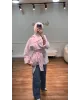 تونيك بوبلين بحزام عريض وأزرار جانبية – زهري تونيك بوبلين بحزام عريض وأزرار جانبية – زهري