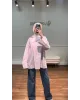 تونيك بوبلين بحزام عريض وأزرار جانبية – زهري تونيك بوبلين بحزام عريض وأزرار جانبية – زهري