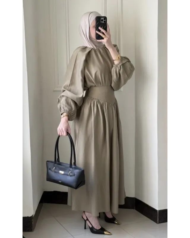 Light Olive Corset Waist Set