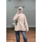 قميص سادة بأكمام مزينة بالدانتيل - بيج