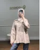 قميص سادة بأكمام مزينة بالدانتيل - بيج قميص سادة بأكمام مزينة بالدانتيل - بيج