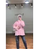 قميص سادة بأكمام مزينة بالدانتيل - وردي قميص سادة بأكمام مزينة بالدانتيل - وردي