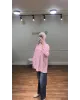 قميص سادة بأكمام مزينة بالدانتيل - وردي قميص سادة بأكمام مزينة بالدانتيل - وردي