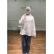 قميص سادة بأكمام مزينة بالدانتيل -  ابيض