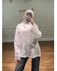 قميص سادة بأكمام مزينة بالدانتيل - ابيض قميص سادة بأكمام مزينة بالدانتيل - ابيض