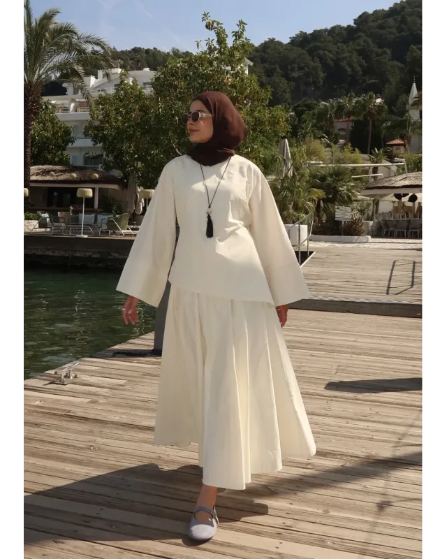 Ivory Chic Asymmetric Top Set