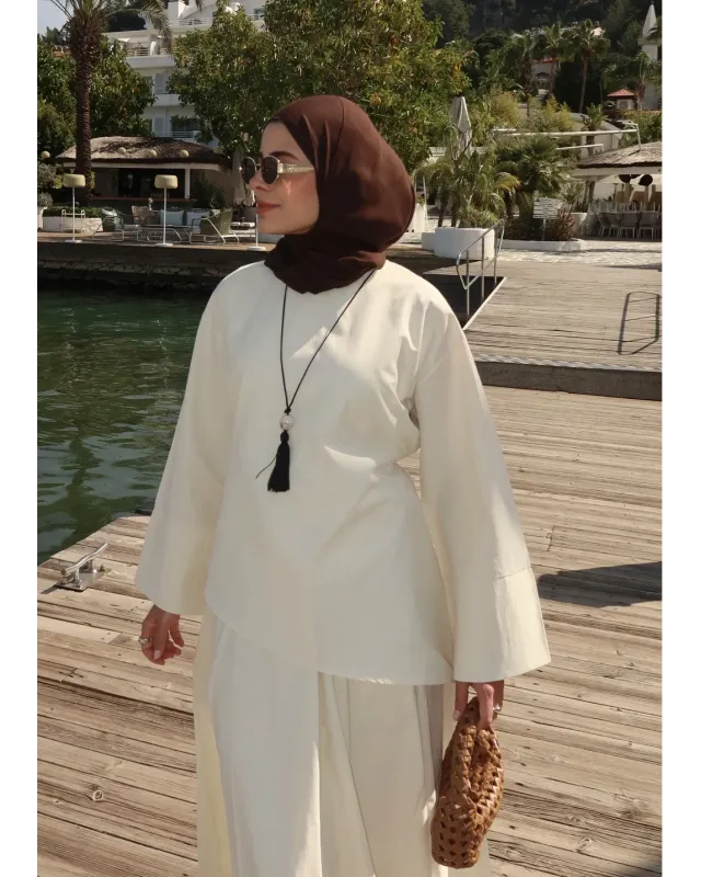 Ivory Chic Asymmetric Top Set