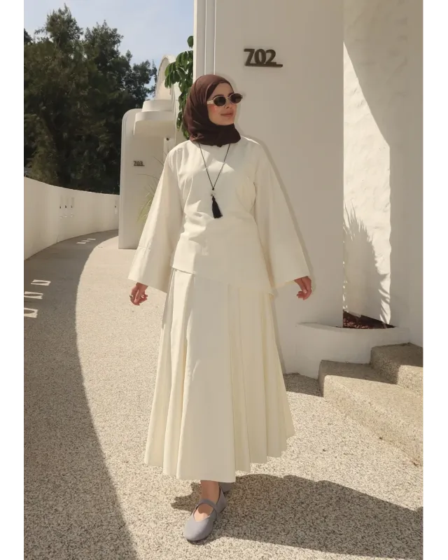Ivory Chic Asymmetric Top Set