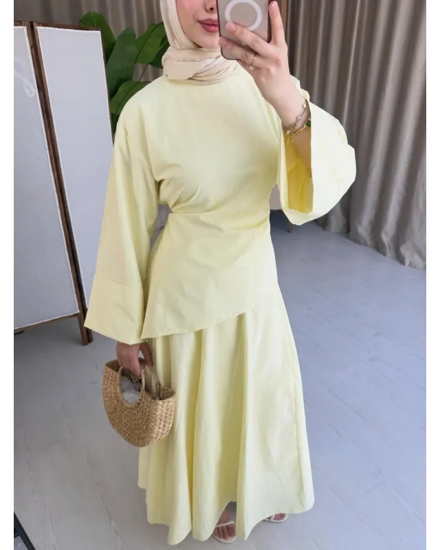 Lemon Chic Asymmetric Top Set