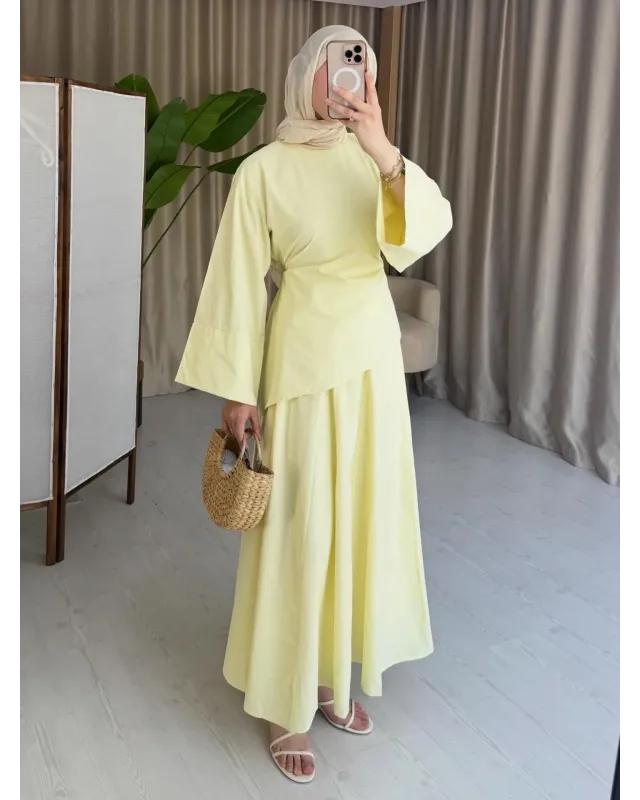 Lemon Chic Asymmetric Top Set