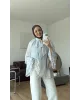 Blue & White Printed Chiffon Blouse Blue & White Printed Chiffon Blouse