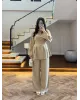 Almond Green Belted Pleated Set