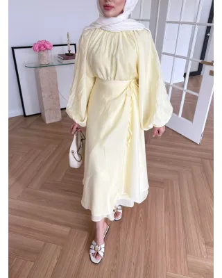 Puff Sleeve Skirt Set– Yellow Puff Sleeve Skirt Set– Yellow