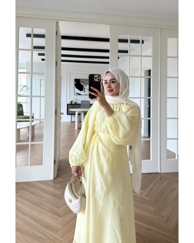 Puff Sleeve Skirt Set– Yellow
