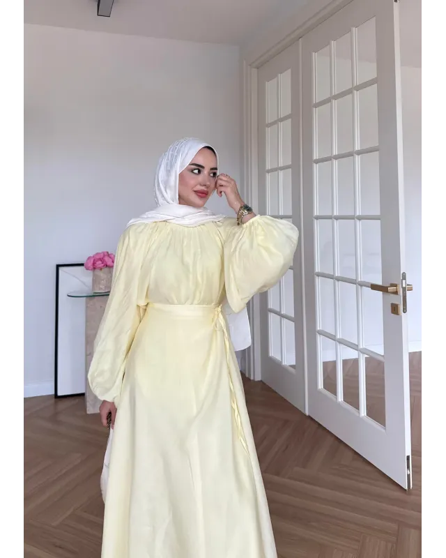 Puff Sleeve Skirt Set– Yellow
