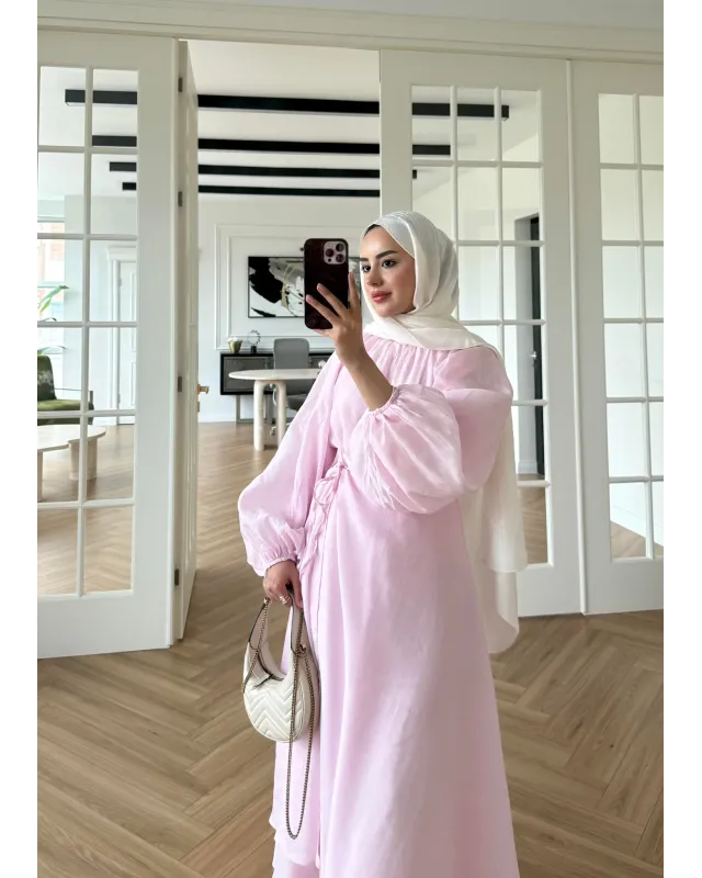 Puff Sleeve Skirt Set– Candy Pink