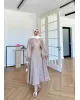 Puff Sleeve Skirt Set– Beige