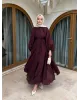 Puff Sleeve Skirt Set– Burgundy