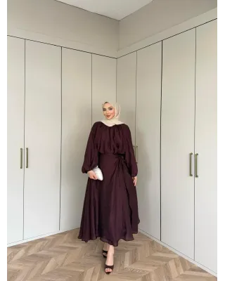Puff Sleeve Skirt Set– Burgundy Puff Sleeve Skirt Set– Burgundy