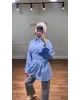 Blue Pleated Shirt Blue Pleated Shirt