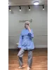 Blue Pleated Shirt Blue Pleated Shirt
