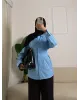 Blue Pleated Shirt