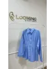 Blue Pleated Shirt Blue Pleated Shirt