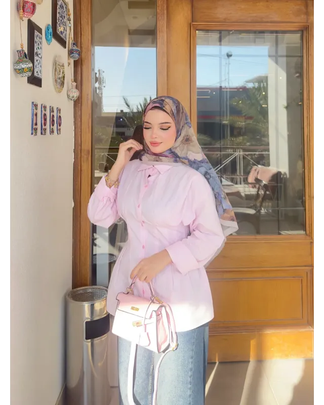 Pink Pleated Shirt