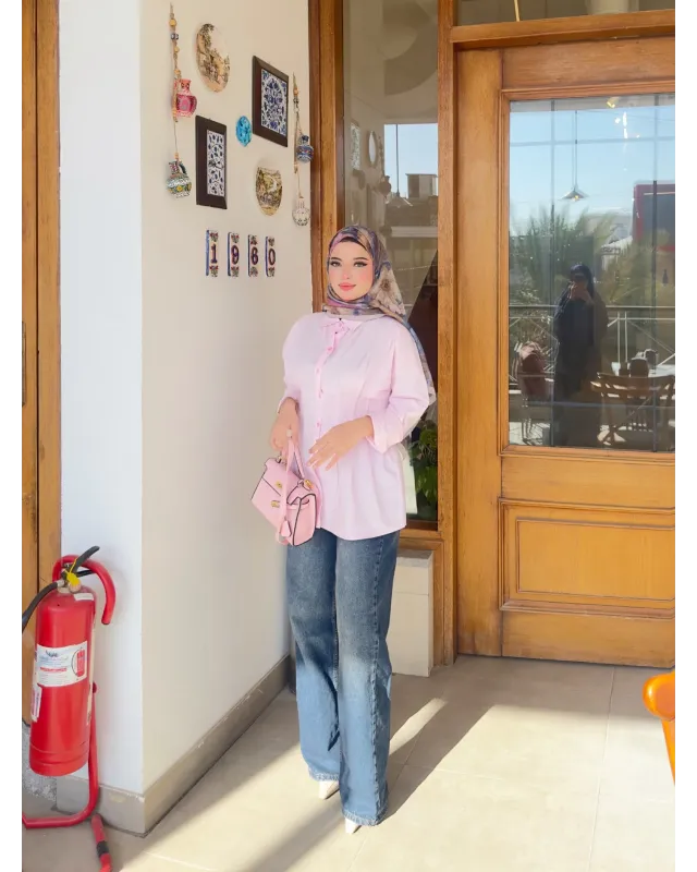 Pink Pleated Shirt