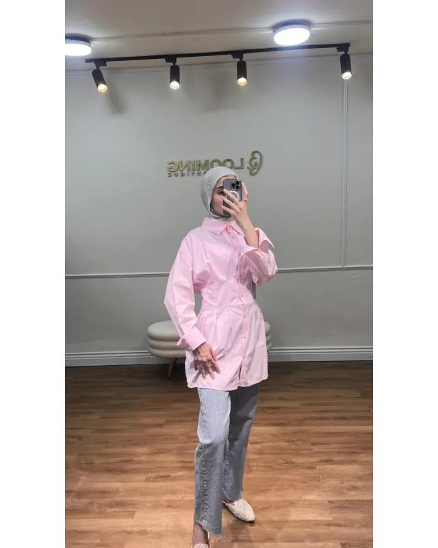 Pink Pleated Shirt Pink Pleated Shirt